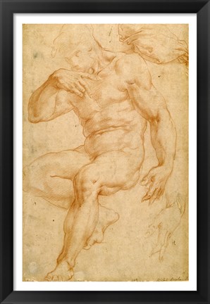 Framed Studies of a Male Nude, a Drapery, and a Hand Print