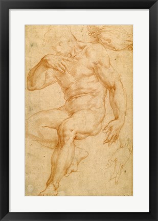Framed Studies of a Male Nude, a Drapery, and a Hand Print