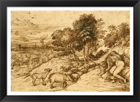 Framed Pastoral Scene Print