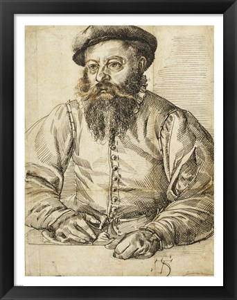 Framed Portrait of a Bearded Man Print