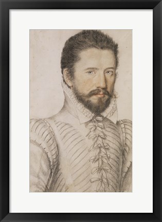 Framed Portrait of a Bearded Man Wearing a Slashed Doublet Print