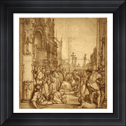 Framed Submission of the Emperor Frederick Barbarossa to Pope Alexander III Print