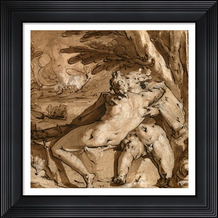 Framed Embracing Couple Print