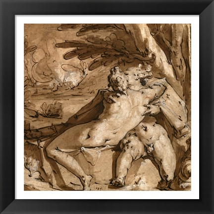Framed Embracing Couple Print