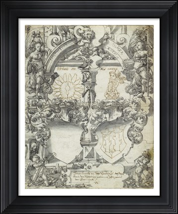 Framed Design for a Marriage Window with the Seasons Spring and Summer Print