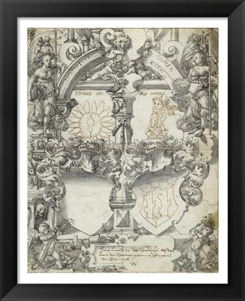 Framed Design for a Marriage Window with the Seasons Spring and Summer Print