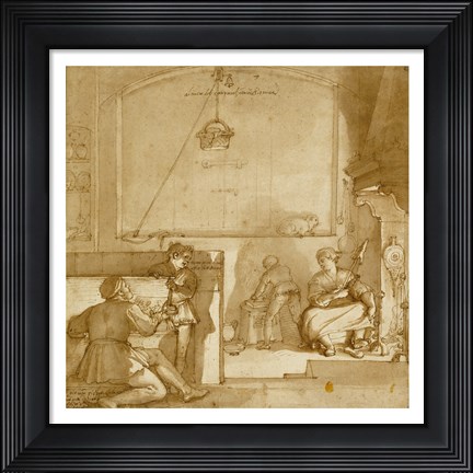 Framed Taddeo in the House of Giovanni Piero Calabrese Print