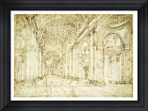 Framed Interior of Saint Peter&#39;s Basilica Print
