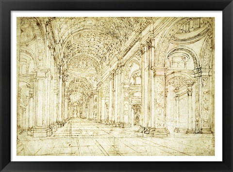 Framed Interior of Saint Peter&#39;s Basilica Print