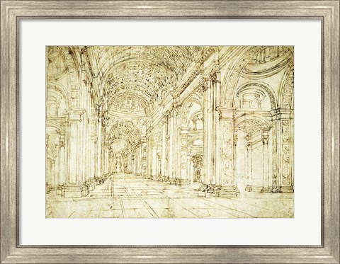 Framed Interior of Saint Peter&#39;s Basilica Print