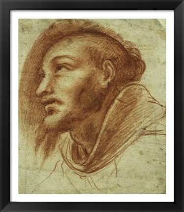 Framed Study of a Franciscan Monk Print