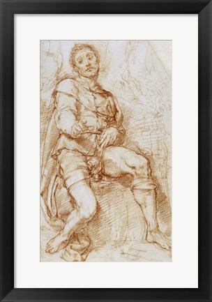 Framed Seated Man Print