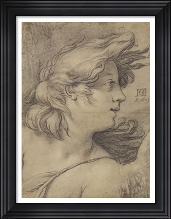 Framed Bust of an Angel Print