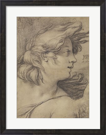Framed Bust of an Angel Print