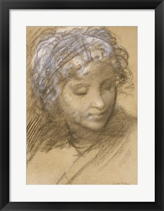 Framed Head of a Female Figure Print