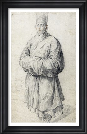 Framed Man in Korean Costume Print