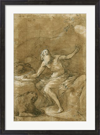 Framed Saint Jerome Hearing the Trumpet of the Last Judgement - posed Print