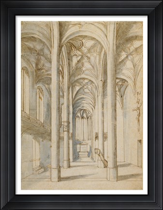Framed Interior of a Gothic Church Print