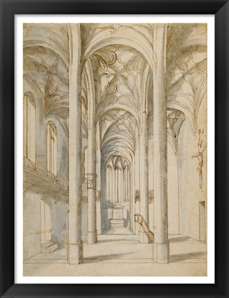 Framed Interior of a Gothic Church Print