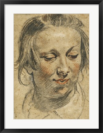 Framed Head of a Woman Print