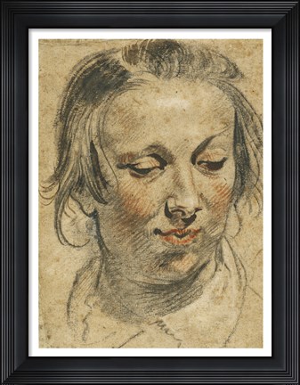 Framed Head of a Woman Print