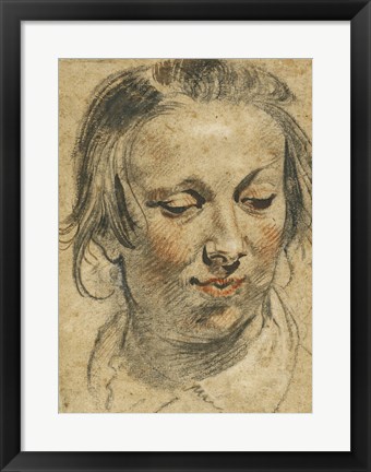 Framed Head of a Woman Print