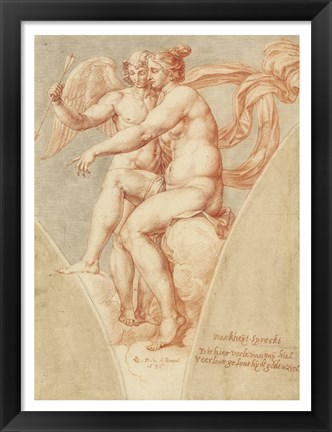 Framed Venus and Cupid after Raphael Print