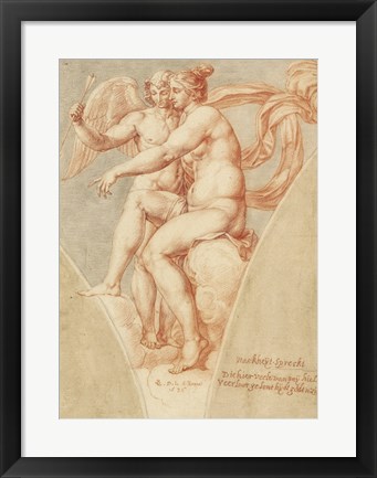 Framed Venus and Cupid after Raphael Print