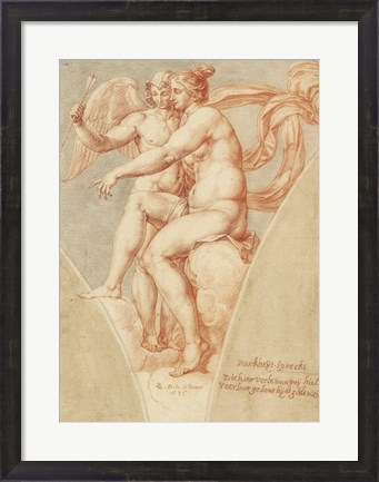 Framed Venus and Cupid after Raphael Print