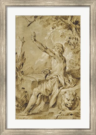 Framed Saint Jerome Hearing the Trumpet of the Last Judgement Print