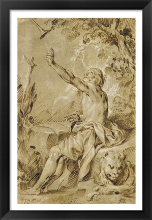 Framed Saint Jerome Hearing the Trumpet of the Last Judgement Print