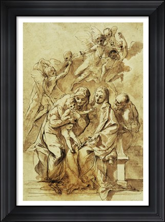Framed Holy Family with Saint Anne Print