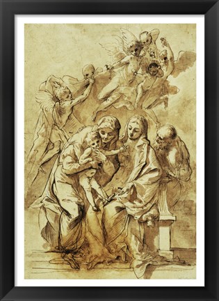 Framed Holy Family with Saint Anne Print