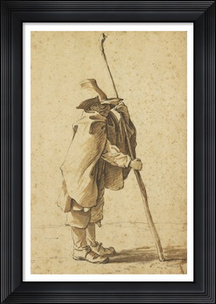 Framed Young Herdsman Leaning on His Houlette Print