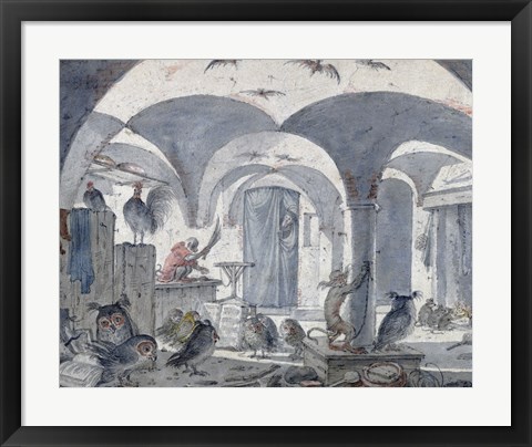 Framed Enchanted Cellar with Animals Print