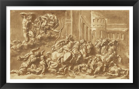 Framed Sons of Niobe Being Slain by Apollo and Diana Print