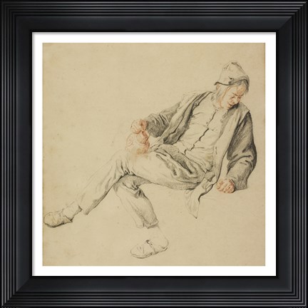 Framed Seated Peasant Print