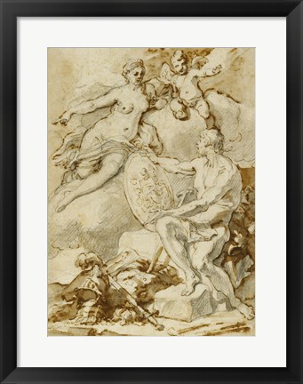 Framed Venus Receiving from Vulcan the Arms of Aeneas Print