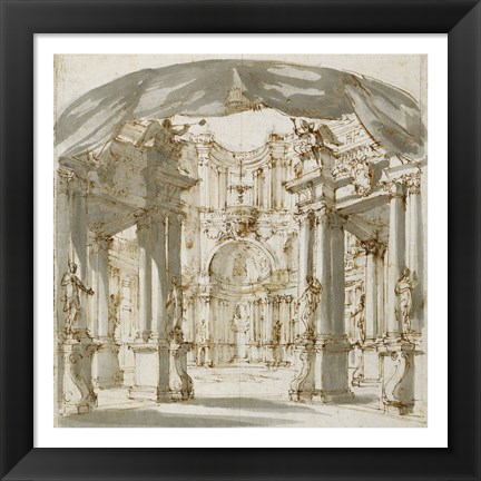 Framed Courtyard of a Palace: Project for a Stage Print