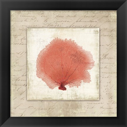 Framed Coral Linen I Print