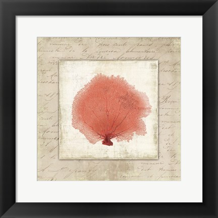 Framed Coral Linen I Print