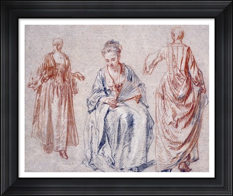 Framed Studies of Three Women Print