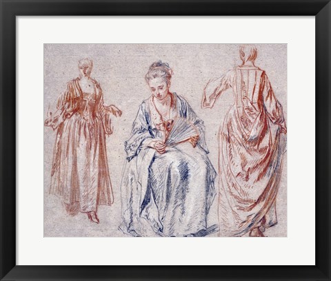 Framed Studies of Three Women Print