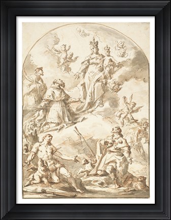 Framed Crowned Madonna and Child in Glory Print