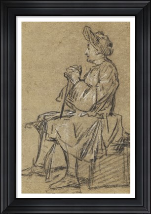 Framed Study of a Seated Man Print