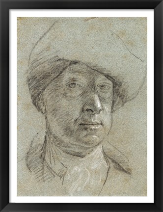 Framed Self-Portrait Wearing a Cloth Hat Print