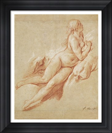 Framed Study of a Reclining Nude Print