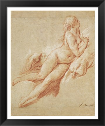 Framed Study of a Reclining Nude Print