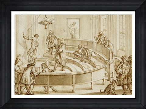 Framed Nude Being Positioned by the Drawing Master Print