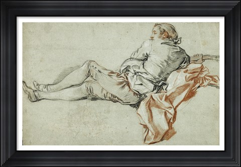 Framed Reclining Male Figure Print